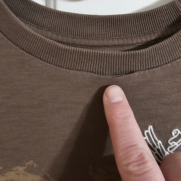 Aeropostale Mens S/M Brown Distressed Graphic T Shirt Eagle Crest 87 Y2K Grunge - Picture 5 of 7
